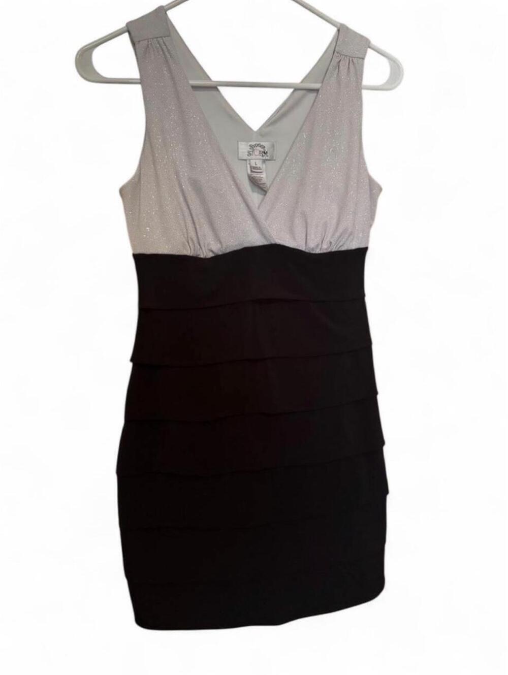 Vintage Y2K Sweet Storm Metallic Tiered Party Dress size Large